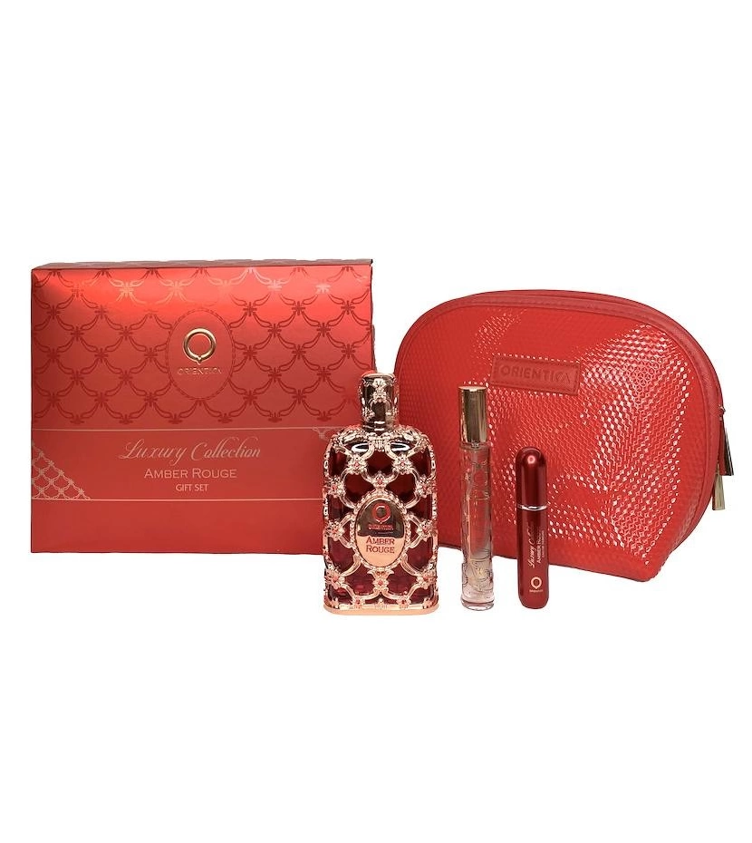 Estuche Orientica Amber Rouge 80 ML EDP 4 Pz (Bolso)