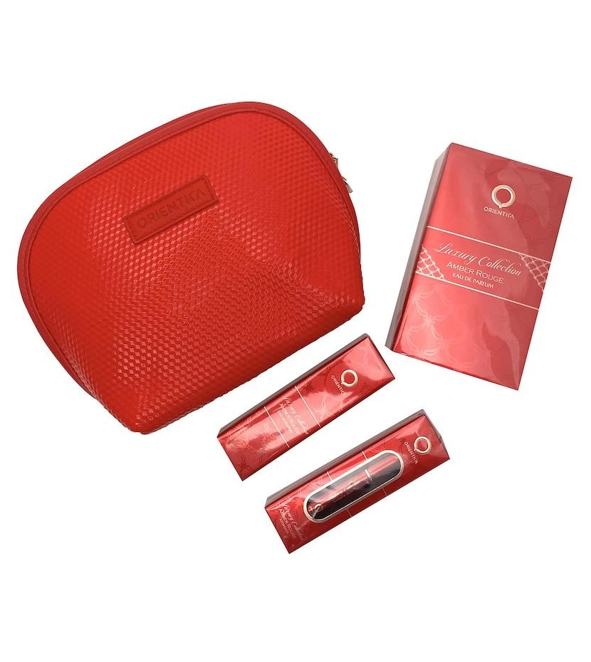 Estuche Orientica Amber Rouge 80 ML EDP 4 Pz (Bolso)