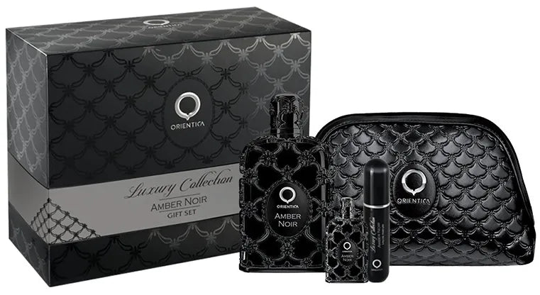 Estuche Orientica Amber Noir 80 ML EDP 4 Pz (Caja Dura)