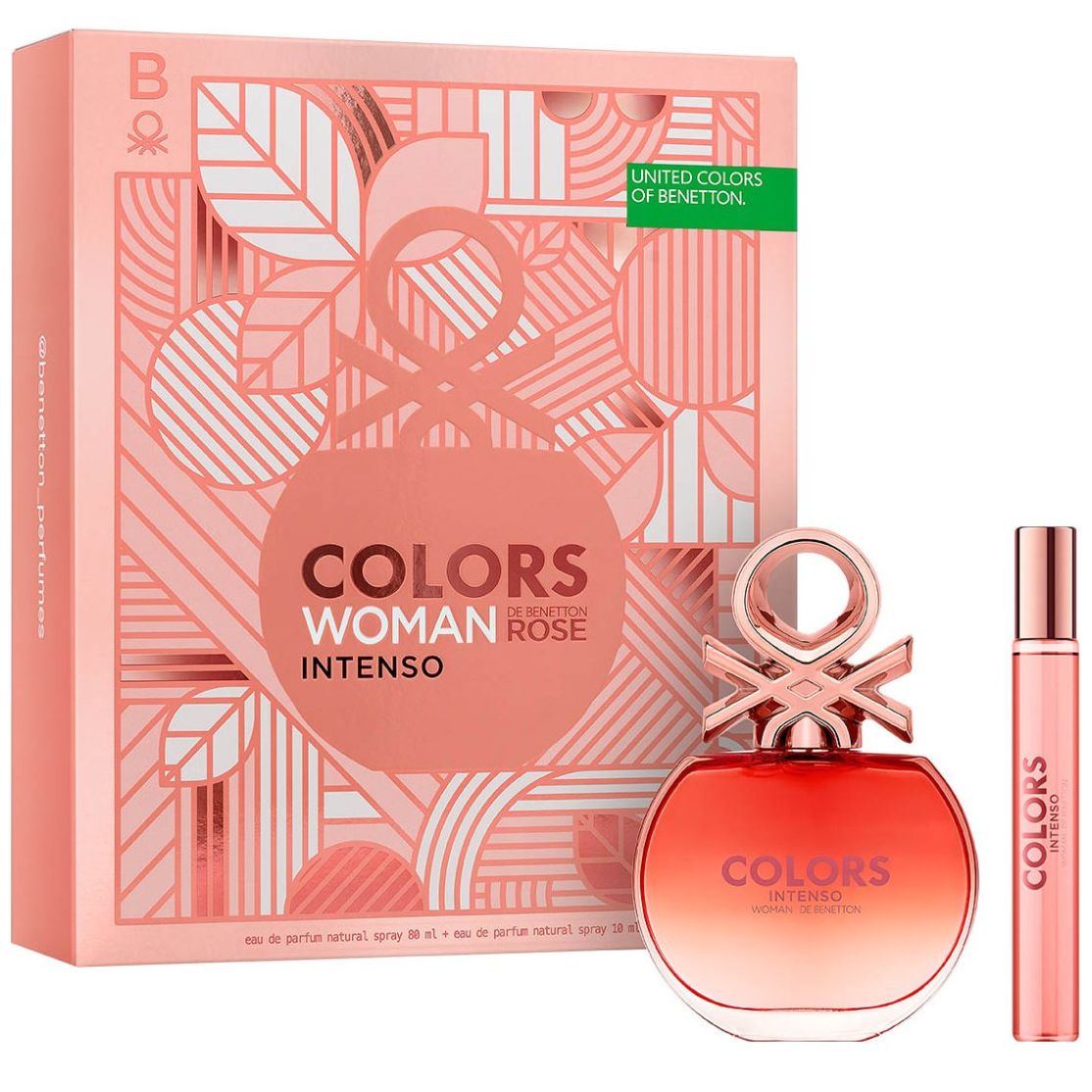 Estuche Benetton Colors Rose Intense 80 ML DM EDP 2 Pz