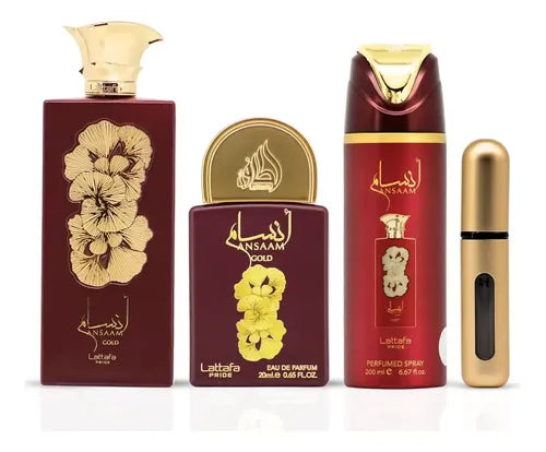 Estuche Lataffa Ansaam Gold 100 ML HM EDP 4 Pz