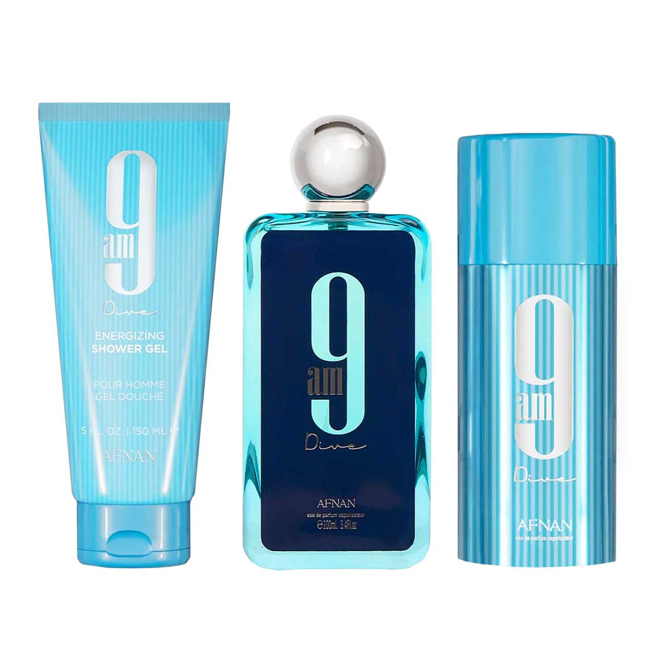 Estuche Afnan 9 AM Dive 100 ML HM EDP 3 Pz