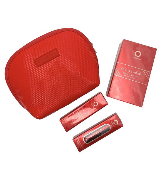 Estuche Orientica Amber Rouge 80 ML EDP 4 Pz (Bolso)
