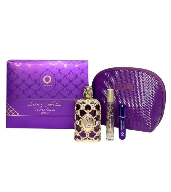 Estuche Orientica Velvet Gold 80 ML EDP 4 Pz (Caja Dura)