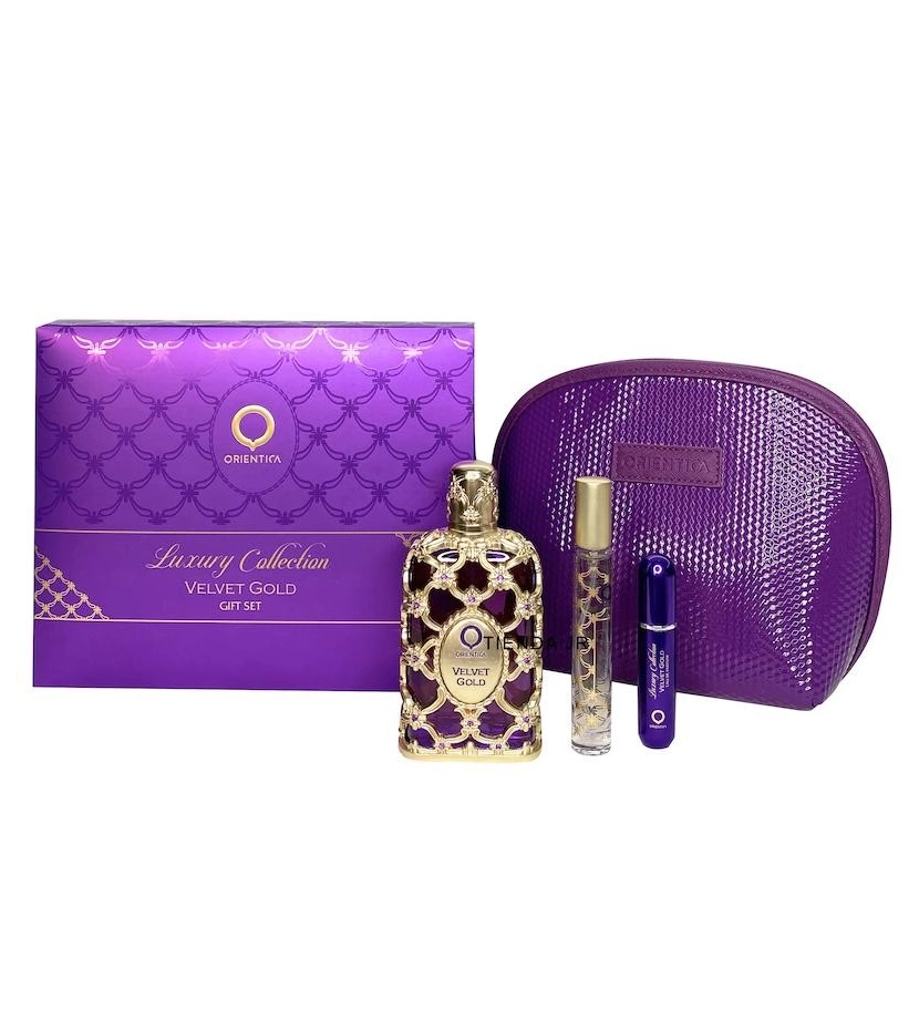 Estuche Orientica Velvet Gold 80 ML EDP 4 Pz (Caja Dura)