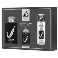 Estuche Lataffa Ishq Shuyukh Silver 100 ML HM EDP 4 Pz