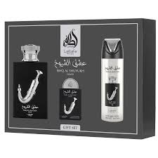 Estuche Lataffa Ishq Shuyukh Silver 100 ML HM EDP 4 Pz